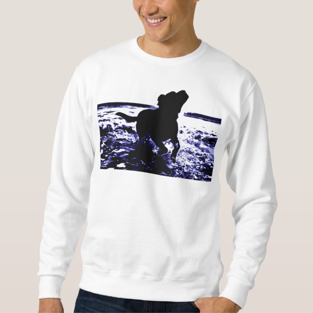 Sweatshirtschwarz-Labrador der Männer, der im Sweatshirt (Vorderseite)