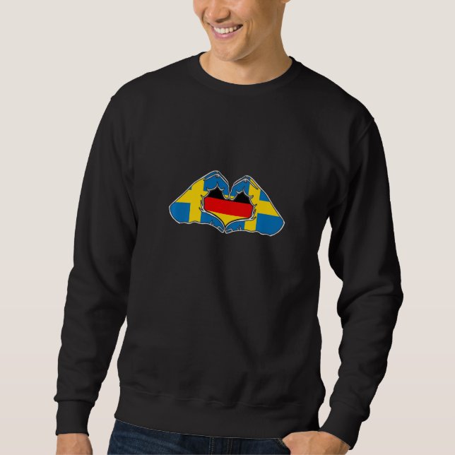 Sweden and Germany Heart hand friendship Sweatshirt (Vorderseite)
