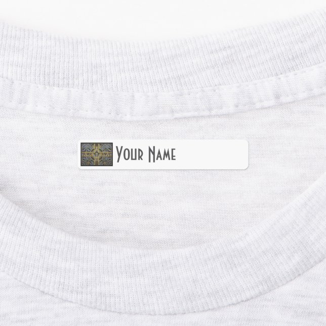 Sweden Art Deco Flag | Custom Iron-On Name Label Etiketten (Befestigt)