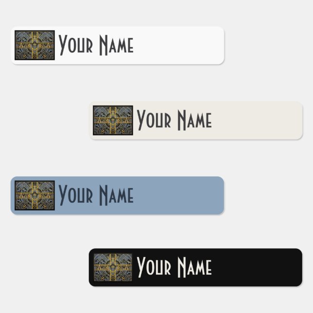 Sweden Art Deco Flag Custom Waterproof Name Label Etiketten (Gruppe)