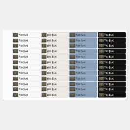 Sweden Art Deco Flag Custom Waterproof Name Label Etiketten