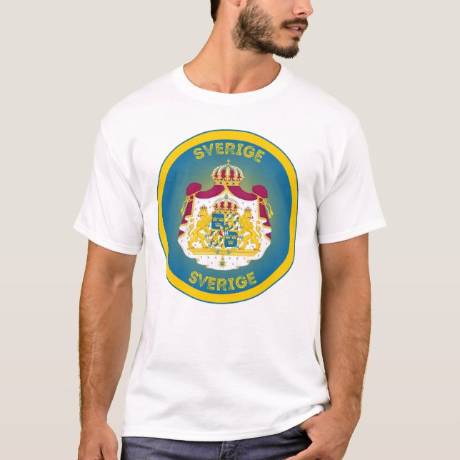 Sweden Coat of Arms Circle Shape T-Shirt (Vorderseite)