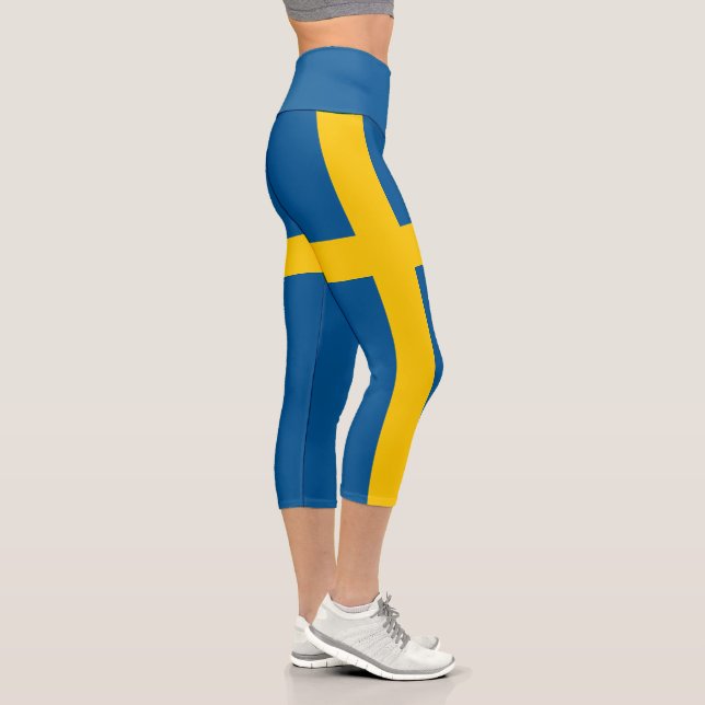 Sweden Flag Capri Leggings (Rechts)