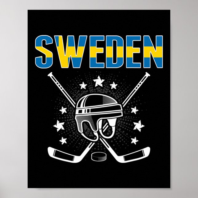 Sweden Ice Hockey Lovers Jersey - Swedish Hockey T Poster (Vorne)