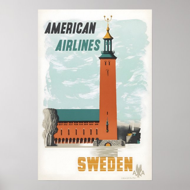 Sweden Print Swedish Art American Travel Poster Ed (Vorne)
