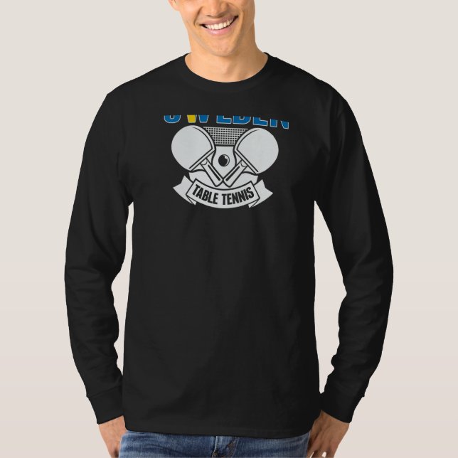 Sweden Table Tennis   Support Swedish Ping Pong Te T-Shirt (Vorderseite)