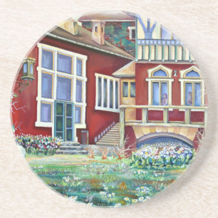 Sweden Traditional Landscape in Watercolor Getränkeuntersetzer