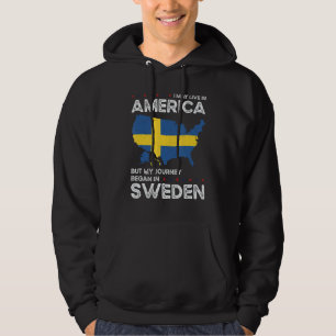 Swedish American Patriot USA Grown Sweden US Flag Hoodie