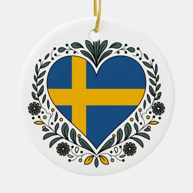 Swedish Flag Heart Christmas Ornament (Vorne)