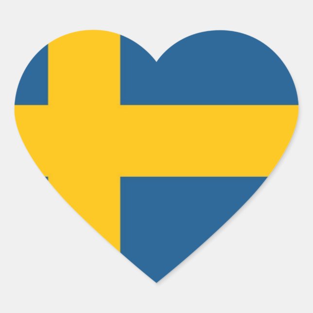 Swedish Flag Herz-Aufkleber (Vorderseite)