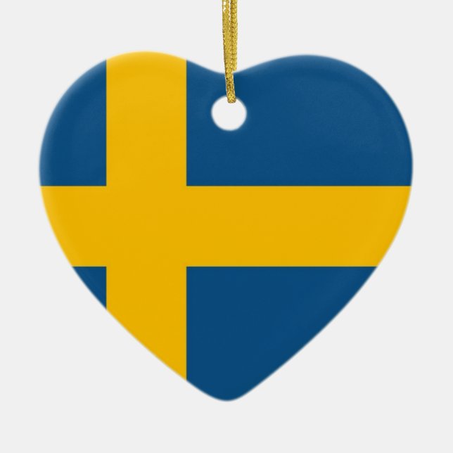 Swedish Flag Keramik Ornament (Vorne)