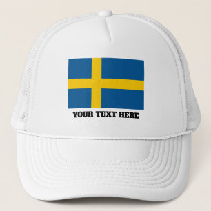 Swedish flag of Sweden custom trucker hat Truckerkappe