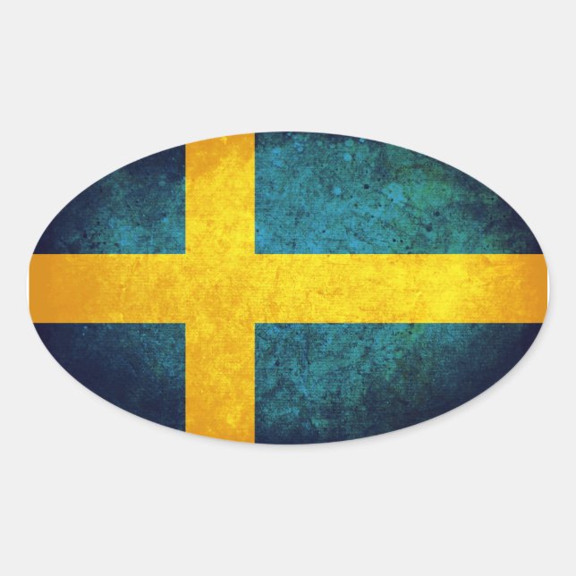 Swedish Flag Ovaler Aufkleber (Vorderseite)