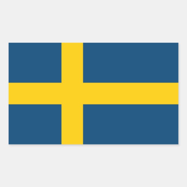 Swedish Flag Rechteckiger Aufkleber (Vorderseite)
