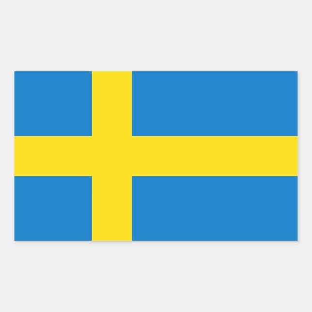 Swedish Flag Rechteckiger Aufkleber (Vorderseite)