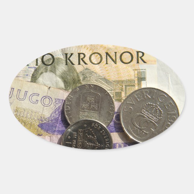 Swedish kroner ovaler aufkleber (Vorderseite)