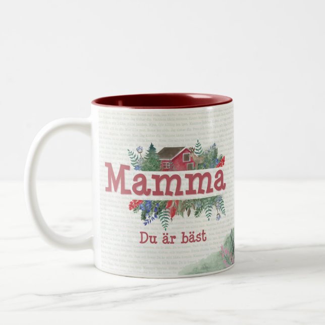 Swedish Mamma Jag älskar dig Two-Tone Coffee Tasse (Links)