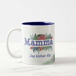 Swedish Mamma Jag älskar dig Two-Tone Coffee Tasse