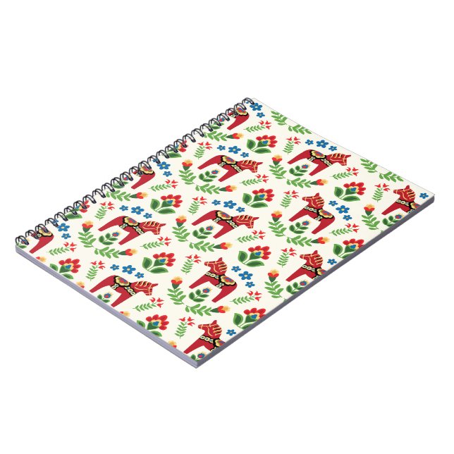 Swedish Red Dala Horses notebook Notizblock (Linke Seite)