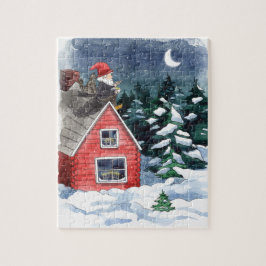 Swedish Tomten Christmas Porridge Watercolor Puzzle