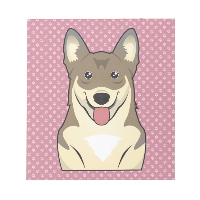Swedish Vallhund Cartoon Notizblock (Vorderseite)