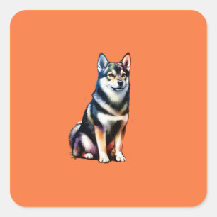 Swedish Vallhund Dog Quadratischer Aufkleber