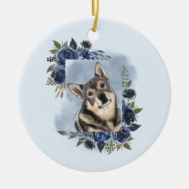 Swedish Vallhund Keramik Ornament (Vorne)