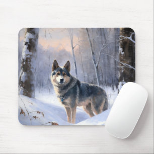 Swedish Vallhund Let It Snow Christmas Mousepad