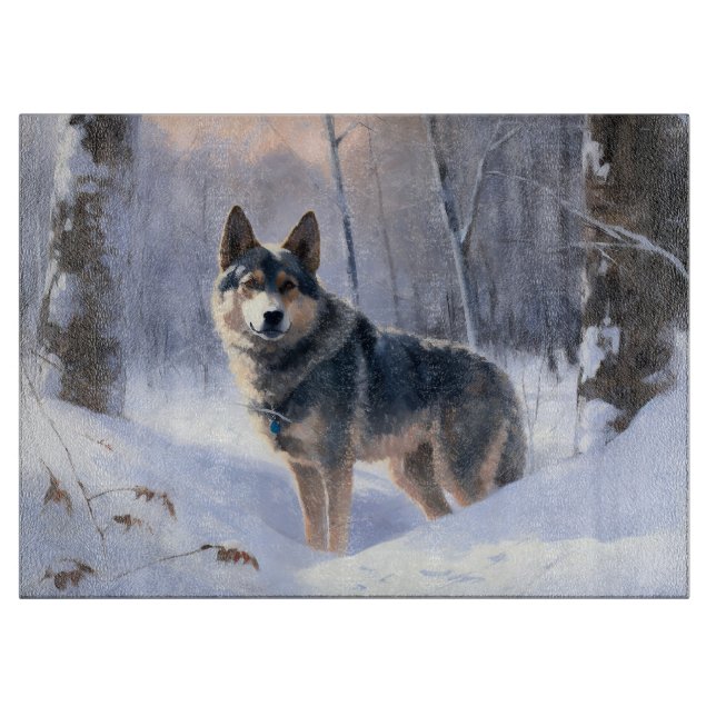Swedish Vallhund Let It Snow Christmas Schneidebrett (Vorderseite)