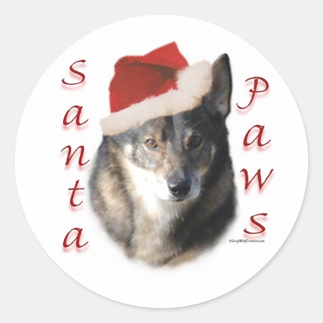 Swedish Vallhund Santa Paws - Aufkleber (Vorderseite)