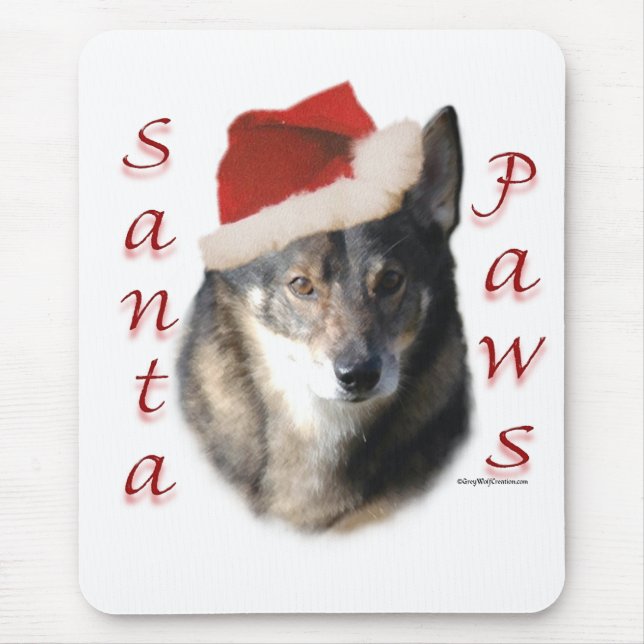 Swedish Vallhund Santa Paws Mousepad (Vorne)
