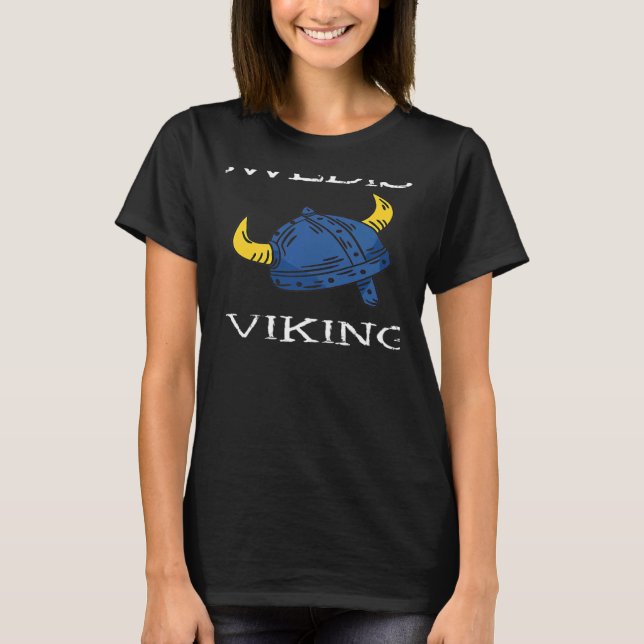 Swedish Viking Sweden Flag Sverige Country Nordic  T-Shirt (Vorderseite)