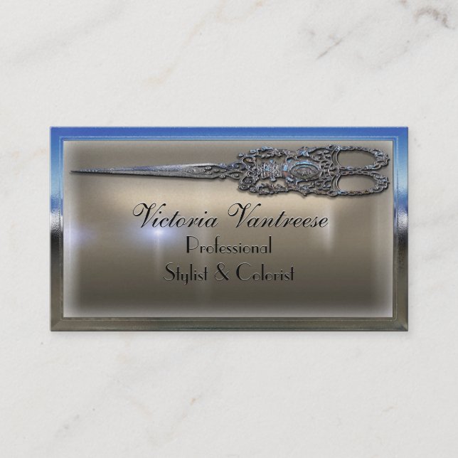 Sweedlepiper Scissor 3,5" x 2" elegant Visitenkarte (Vorderseite)