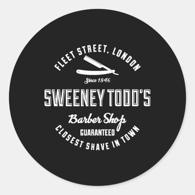 Sweeney Todd's Barber Shop Runder Aufkleber (Vorderseite)