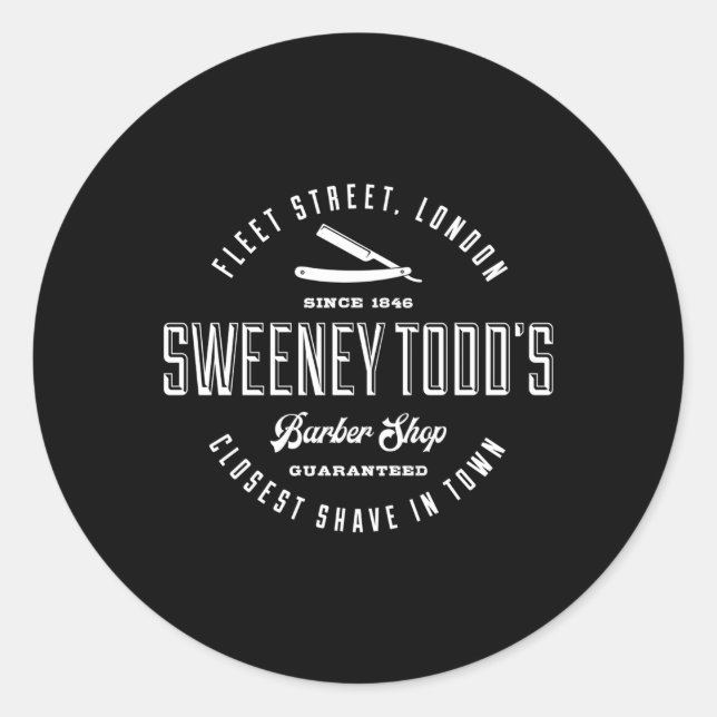 Sweeney Todd's Barber Shop Runder Aufkleber (Vorderseite)