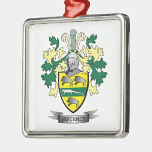 Sweeney Wappen Silbernes Ornament