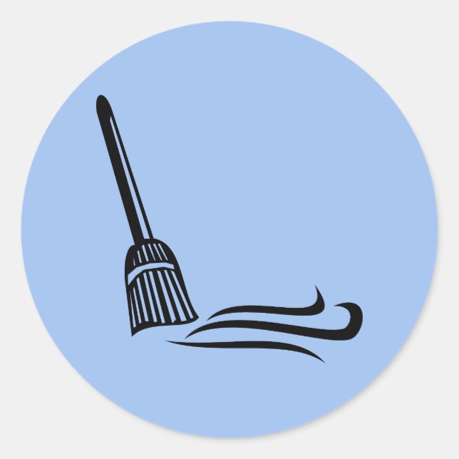 Sweep Broom - Clean Sweep Classic Round Sticker (Vorderseite)
