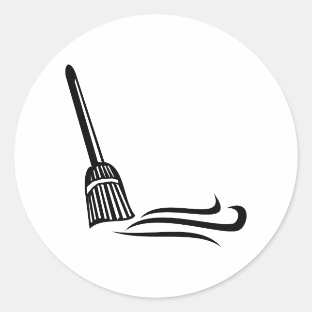 Sweep Broom - Clean Sweep Classic Round Sticker (Vorderseite)