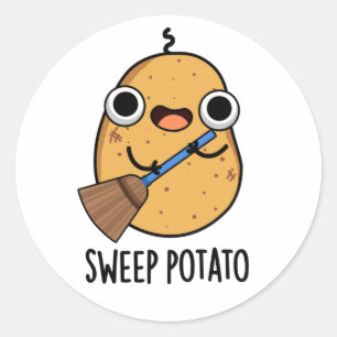 Sweep Potato Funny Sweet Potato Puff Runder Aufkleber