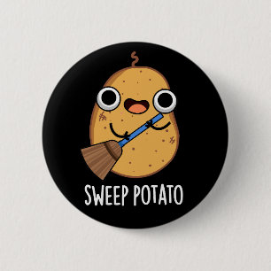 Sweep Potato Funny Sweet Potato Puppe Dark BG Button