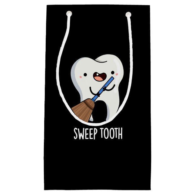 Sweep Tooth Funny Dental Puff Dark BG Kleine Geschenktüte (Vorderseite)