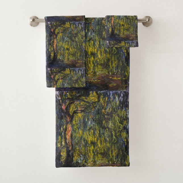 Sweeping Willow von Claude Monet, Klassisches Kuns Badhandtuch Set (Insitu)