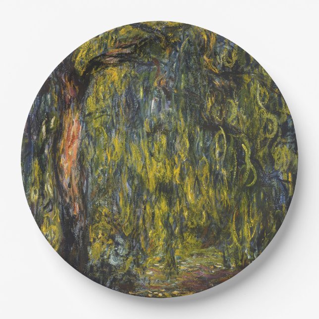 Sweeping Willow von Claude Monet, Klassisches Kuns Pappteller (Vorderseite)