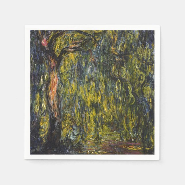 Sweeping Willow von Claude Monet, Klassisches Kuns Serviette (Vorderseite)
