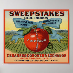 Sweepstake Fruchtkästen-Label-Plakat Poster