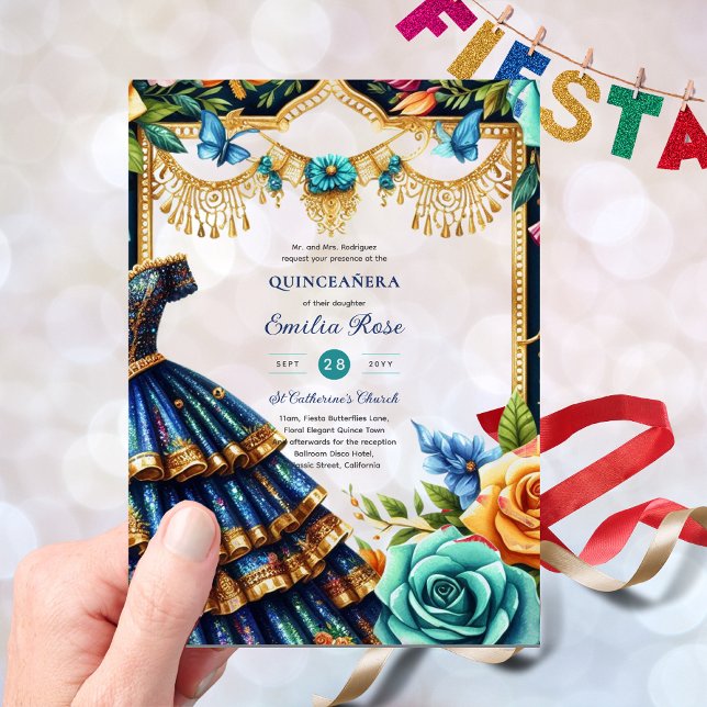 Sweet15 Birthday Quinceanera Butterflies Fiesta Acryleinladungen (Von Creator hochgeladen)