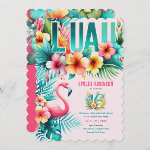 Sweet16 Tropical Luau Pool Party Girl's Birthday Einladung