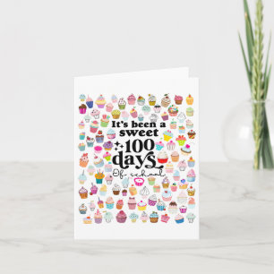 Sweet 100 Tage der Schule Niedliche Cupcakes Vinta Karte