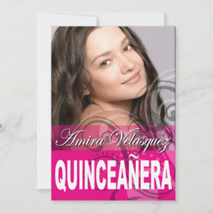 Sweet 15 Quinceañera Foto Geburtstagsparty Einladung