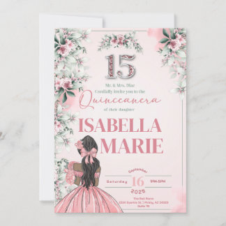 Sweet 15 Quinceanera Hübsch in Pink Geburtstag Einladung